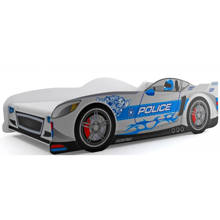 Posteľ jednolôžková Cars 160x80 policajná + matrac